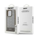 Etui DKNY Leather Printed Pattern Metal Logo MagSafe na iPhone 15 Pro - brązowe DKNY