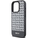 Etui DKNY Leather Printed Pattern Metal Logo MagSafe na iPhone 15 Pro - czarne DKNY