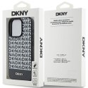 Etui DKNY Leather Printed Pattern Metal Logo MagSafe na iPhone 15 Pro - czarne DKNY