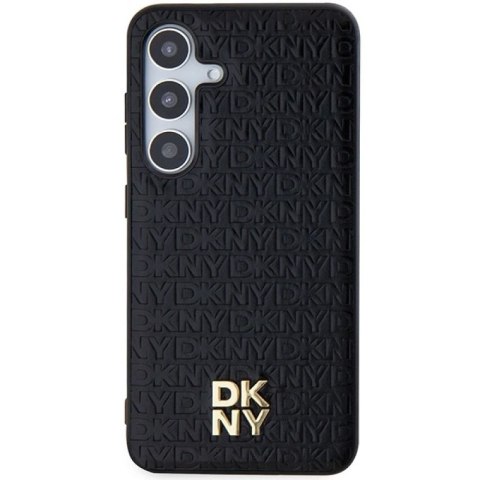Etui DKNY Leather Pattern Metal Logo MagSafe na Samsung Galaxy S24 - czarne DKNY