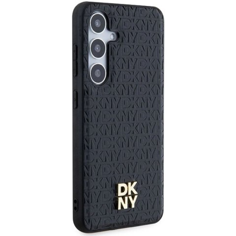 Etui DKNY Leather Pattern Metal Logo MagSafe na Samsung Galaxy S24 - czarne DKNY