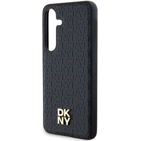 Etui DKNY Leather Pattern Metal Logo MagSafe na Samsung Galaxy S24 - czarne DKNY