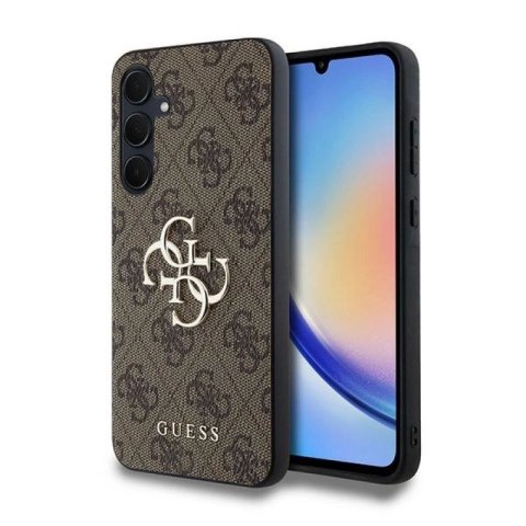 Etui Guess 4G Big Metal Logo na Samsung Galaxy A35 - brązowe Guess