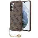 Etui Guess 4G Charms Collection na Samsung Galaxy A35 - brązowe Guess