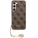 Etui Guess 4G Charms Collection na Samsung Galaxy A35 - brązowe Guess