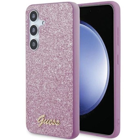 Etui Guess Glitter Script na Samsung Galaxy S24+ - fioletowe Guess