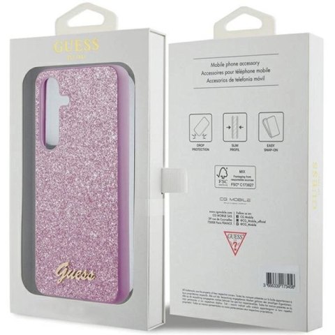 Etui Guess Glitter Script na Samsung Galaxy S24+ - fioletowe Guess