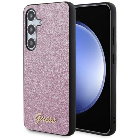 Etui Guess Glitter Script na Samsung Galaxy S24+ - fioletowe Guess