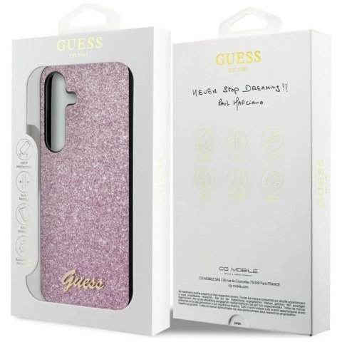 Etui Guess Glitter Script na Samsung Galaxy S24+ - fioletowe Guess