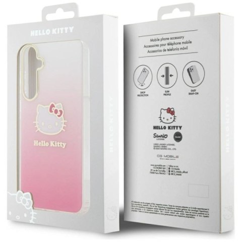 Etui Hello Kitty IML Gradient Electrop Kitty Head na Samsung Galaxy A55 - różowe Hello Kitty
