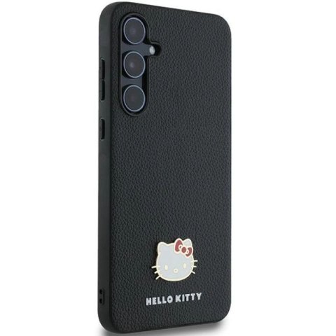 Etui Hello Kitty Metal Logo Kitty Head na Samsung Galaxy A55 - czarne Hello Kitty