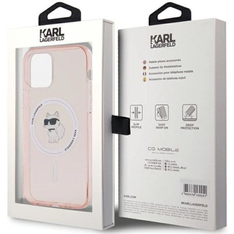 Etui Karl Lagerfeld IML Choupette MagSafe na iPhone 12/12 Pro - różowe Karl Lagerfeld