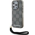 Etui Karl Lagerfeld IML Mono KL Pattern & Cord na iPhone 15 Pro Max - czarne Karl Lagerfeld
