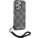 Etui Karl Lagerfeld IML Mono KL Pattern & Cord na iPhone 15 Pro - czarne Karl Lagerfeld