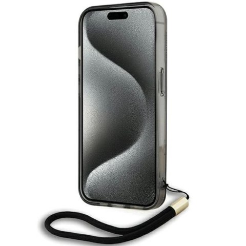 Etui Karl Lagerfeld IML Mono KL Pattern & Cord na iPhone 15 Pro - czarne Karl Lagerfeld
