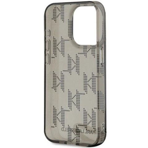 Etui Karl Lagerfeld IML Mono KL Pattern & Cord na iPhone 15 Pro - czarne Karl Lagerfeld