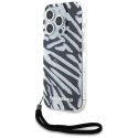 Etui Karl Lagerfeld IML Zebra Pattern & Cord na iPhone 15 Pro Max - czarne Karl Lagerfeld