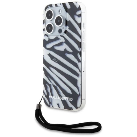 Etui Karl Lagerfeld IML Zebra Pattern & Cord na iPhone 15 Pro Max - czarne Karl Lagerfeld
