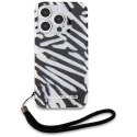 Etui Karl Lagerfeld IML Zebra Pattern & Cord na iPhone 15 Pro Max - czarne Karl Lagerfeld