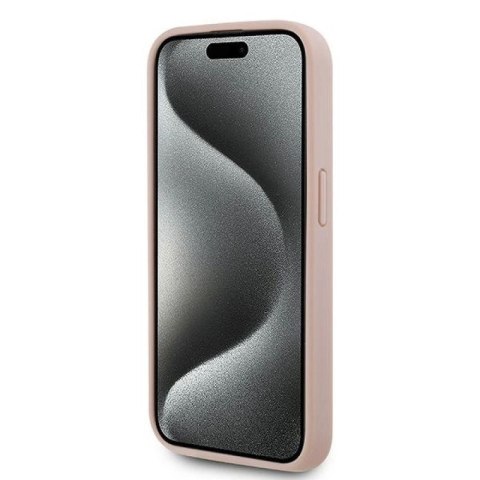 Etui Karl Lagerfeld Leather Monogram Metal Logo na iPhone 15 Pro Max - różowe Karl Lagerfeld