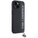 Etui Karl Lagerfeld Saffiano Rhinestones & Charm na iPhone 15 / 14 / 13 - czarne Karl Lagerfeld