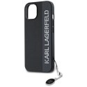 Etui Karl Lagerfeld Saffiano Rhinestones & Charm na iPhone 15 / 14 / 13 - czarne Karl Lagerfeld