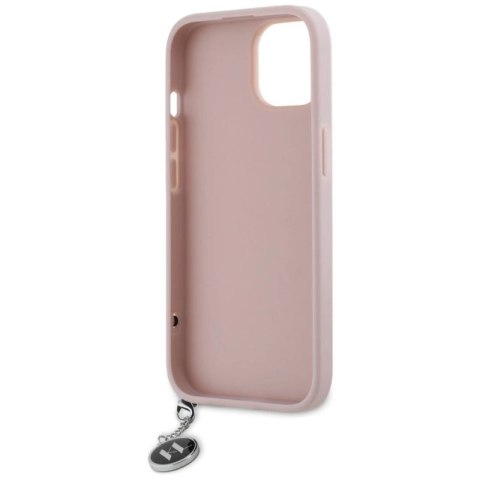 Etui Karl Lagerfeld Saffiano Rhinestones & Charm na iPhone 15 / 14 / 13 - różowe Karl Lagerfeld