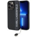 Etui Karl Lagerfeld Saffiano Rhinestones & Charm na iPhone 15 Pro - czarne Karl Lagerfeld