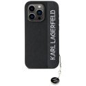 Etui Karl Lagerfeld Saffiano Rhinestones & Charm na iPhone 15 Pro - czarne Karl Lagerfeld