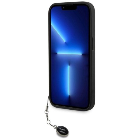 Etui Karl Lagerfeld Saffiano Rhinestones & Charm na iPhone 15 Pro - czarne Karl Lagerfeld