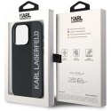 Etui Karl Lagerfeld Saffiano Rhinestones & Charm na iPhone 15 Pro - czarne Karl Lagerfeld