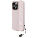 Etui Karl Lagerfeld Saffiano Rhinestones & Charm na iPhone 15 Pro - różowe Karl Lagerfeld