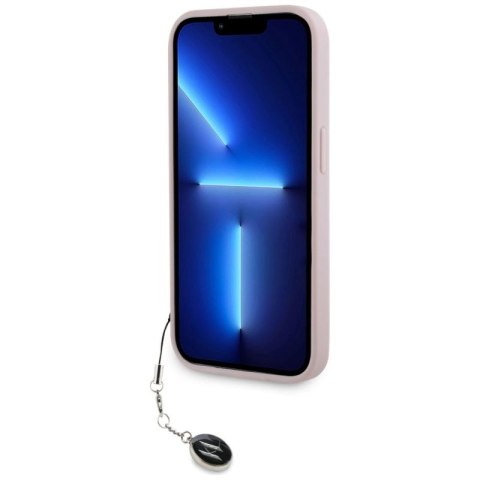 Etui Karl Lagerfeld Saffiano Rhinestones & Charm na iPhone 15 Pro - różowe Karl Lagerfeld