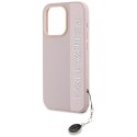Etui Karl Lagerfeld Saffiano Rhinestones & Charm na iPhone 15 Pro - różowe Karl Lagerfeld