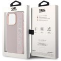 Etui Karl Lagerfeld Saffiano Rhinestones & Charm na iPhone 15 Pro - różowe Karl Lagerfeld
