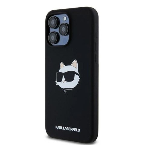 Etui Karl Lagerfeld Silicone Choupette Head MagSafe na iPhone 15 Pro Max - czarne Karl Lagerfeld