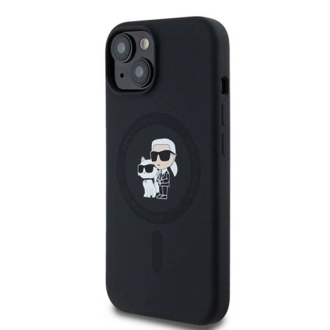 Etui Karl Lagerfeld Silicone Karl&Choupette MagSafe na iPhone 15 Plus / 14 Plus - czarne Karl Lagerfeld