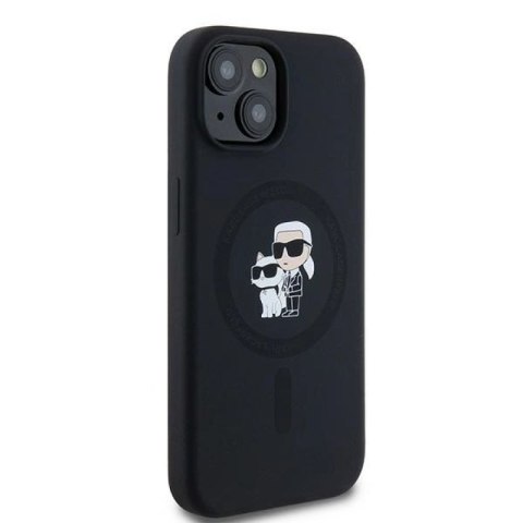 Etui Karl Lagerfeld Silicone Karl&Choupette MagSafe na iPhone 15 Plus / 14 Plus - czarne Karl Lagerfeld