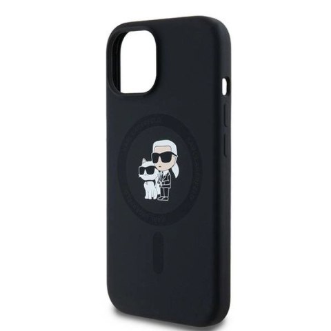 Etui Karl Lagerfeld Silicone Karl&Choupette MagSafe na iPhone 15 Plus / 14 Plus - czarne Karl Lagerfeld