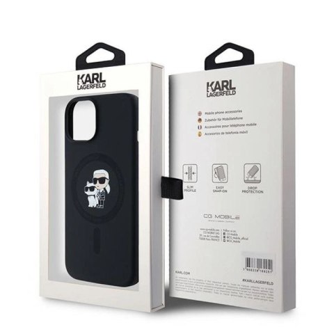 Etui Karl Lagerfeld Silicone Karl&Choupette MagSafe na iPhone 15 Plus / 14 Plus - czarne Karl Lagerfeld