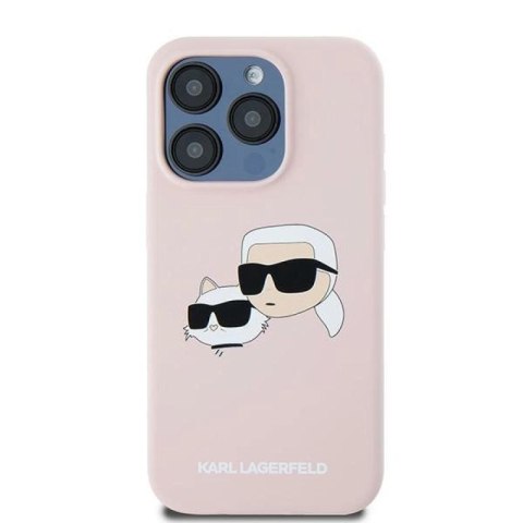 Etui Karl Lagerfeld Silicone Karl&Choupette MagSafe na iPhone 15 Pro Max - różowe Karl Lagerfeld