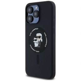 Etui Karl Lagerfeld Silicone Karl&Choupette Ring MagSafe na iPhone 15 Pro Max - czarne Hikvision