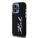 Etui Karl Lagerfeld Silicone Metal Script Logo na iPhone 15 Pro - czarne Karl Lagerfeld
