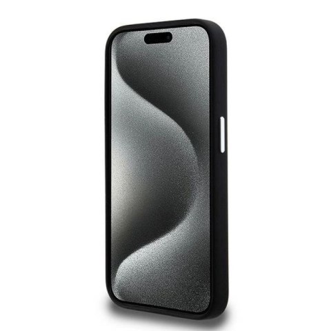 Etui Karl Lagerfeld Silicone Metal Script Logo na iPhone 15 Pro - czarne Karl Lagerfeld