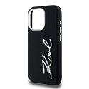 Etui Karl Lagerfeld Silicone Metal Script Logo na iPhone 15 Pro - czarne Karl Lagerfeld