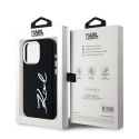 Etui Karl Lagerfeld Silicone Metal Script Logo na iPhone 15 Pro - czarne Karl Lagerfeld