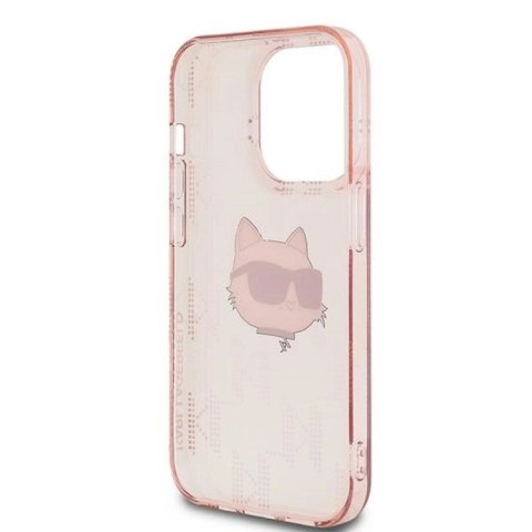 Etui Karl Lagerfeld IML Choupette Head & Monogram na iPhone 13 Pro / 13 - różowe Karl Lagerfeld