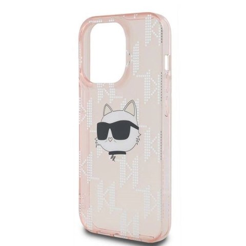 Etui Karl Lagerfeld IML Choupette Head & Monogram na iPhone 14 Pro - różowe Karl Lagerfeld