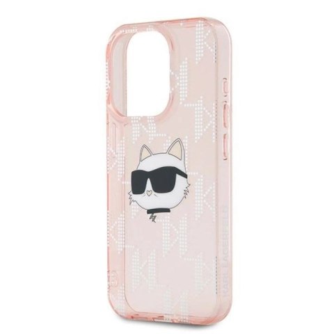 Etui Karl Lagerfeld IML Choupette Head & Monogram na iPhone 15 Pro - różowe Karl Lagerfeld
