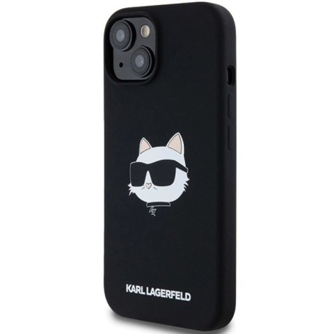 Etui Karl Lagerfeld Silicone Choupette Head MagSafe na iPhone 15 Plus / 14 Plus - czarne Karl Lagerfeld